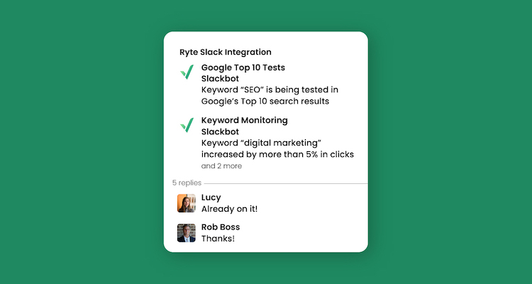 Ryte Feature Slack Notification Promotion