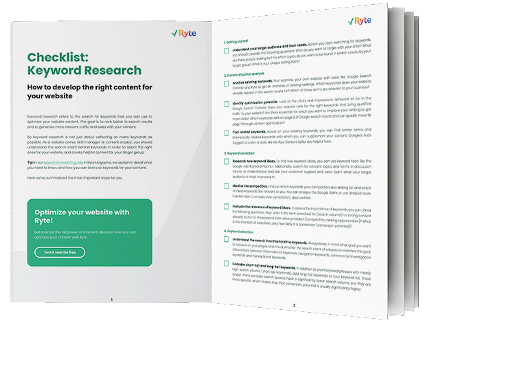 Preview keyword research checklist